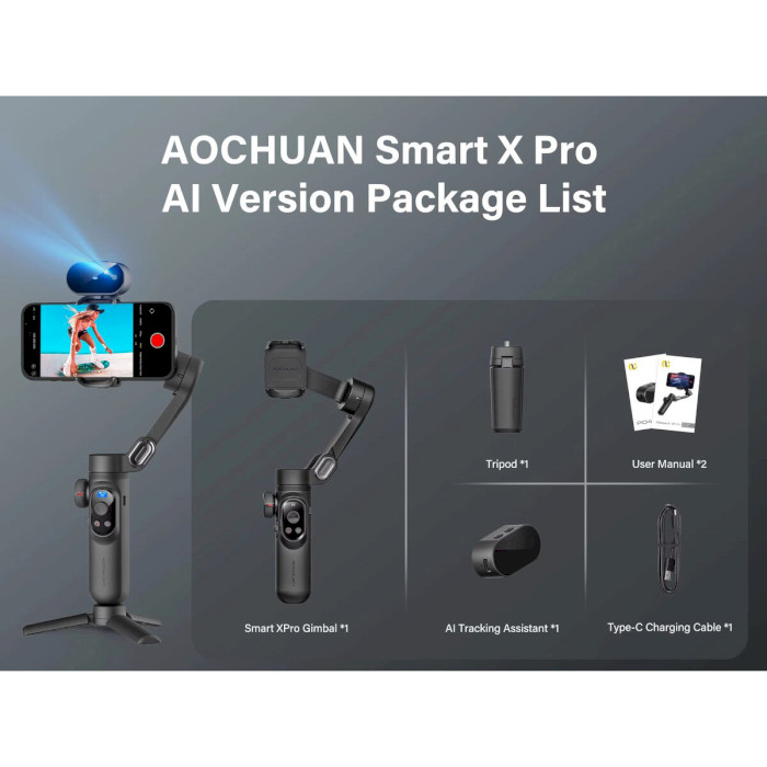 Стабілізатор AOCHUAN Smart X Pro AI Black