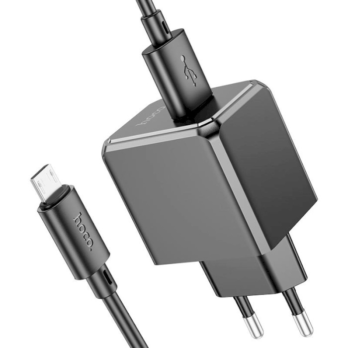 Зарядний пристрій HOCO CS11A Ocean 1xUSB-A, 2.1A Black w/Micro-USB cable (6942007603584)