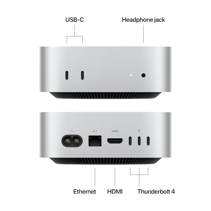 Неттоп APPLE Mac mini M4 16GB/256GB Silver (MU9D3UA/A)