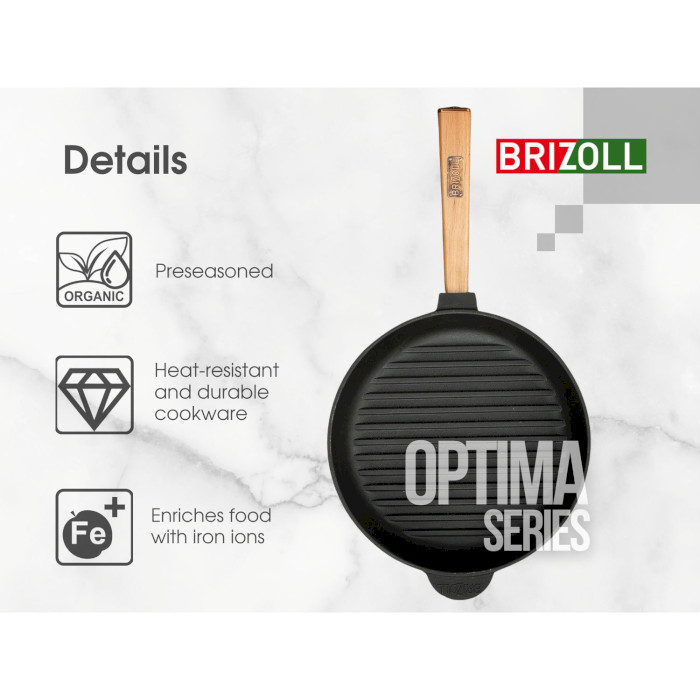 Сковорода гриль BRIZOLL Optima 28см (O2850G-P)