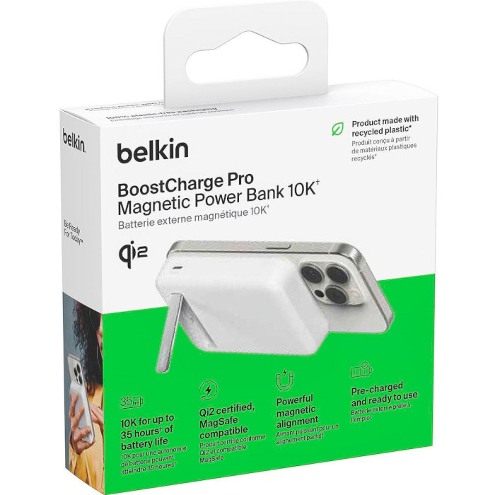 Повербанк MagSafe BELKIN BoostCharge Pro Magnetic Power Bank with Qi2 15W 10K 10000mAh White (BPD008BTWH)