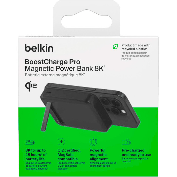 Повербанк MagSafe BELKIN BoostCharge Pro Magnetic Power Bank with Qi2 15W 8K 8000mAh Black (BPD007BTBK)