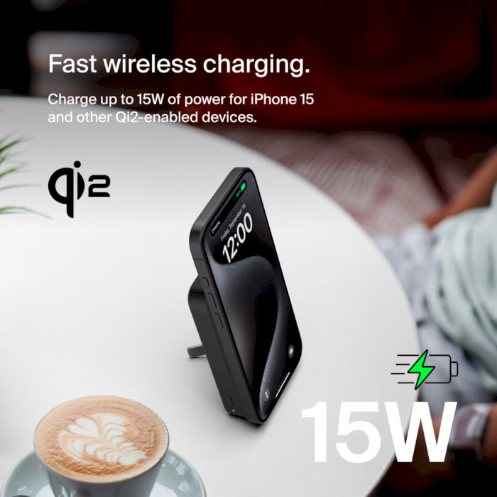 Повербанк MagSafe BELKIN BoostCharge Pro Magnetic Power Bank with Qi2 15W 8K 8000mAh Black (BPD007BTBK)