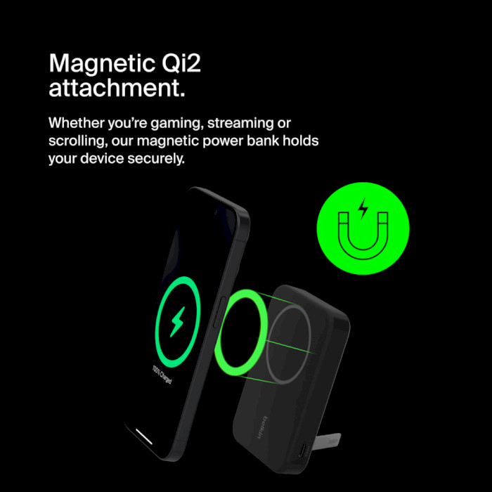 Повербанк MagSafe BELKIN BoostCharge Pro Magnetic Power Bank with Qi2 15W 8K 8000mAh Black (BPD007BTBK)