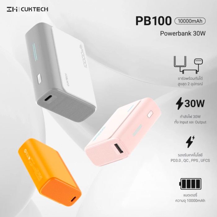 Повербанк XIAOMI CUKTECH PB100 10000mAh Pink