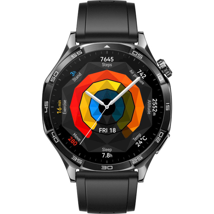 Смарт-годинник HUAWEI Watch GT5 46mm with Black Fluoroelastomer Strap (55020DKM)