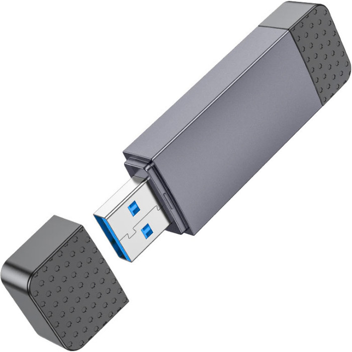 Кардрідер HOCO HB45 Spirit 2-in-1 USB 3.0 Metal Gray