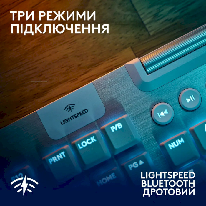 Клавіатура бездротова LOGITECH G915 X Lightspeed Wireless Gaming Keyboard Tactile White (920-012690)