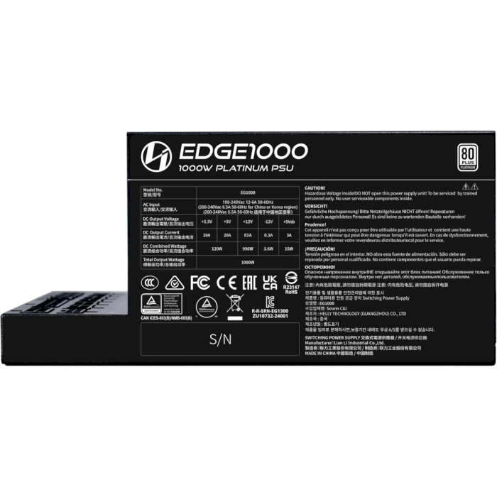 Блок живлення 1000W LIAN LI Edge1000 Black