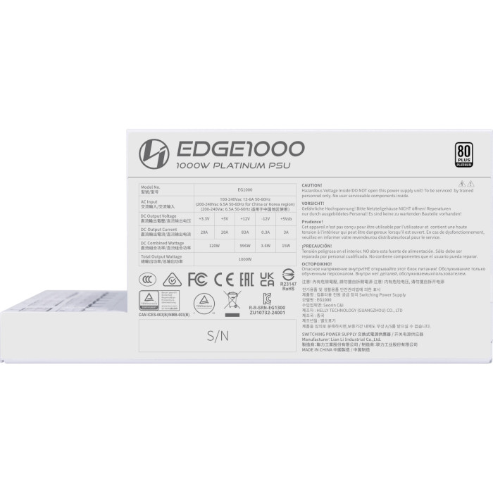 Блок живлення 1000W LIAN LI Edge1000 White