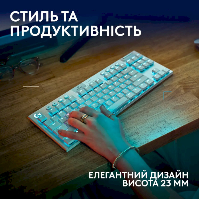 Клавиатура беспроводная LOGITECH G915 X Lightspeed TKL Wireless Gaming Keyboard Tactile White (920-012737)