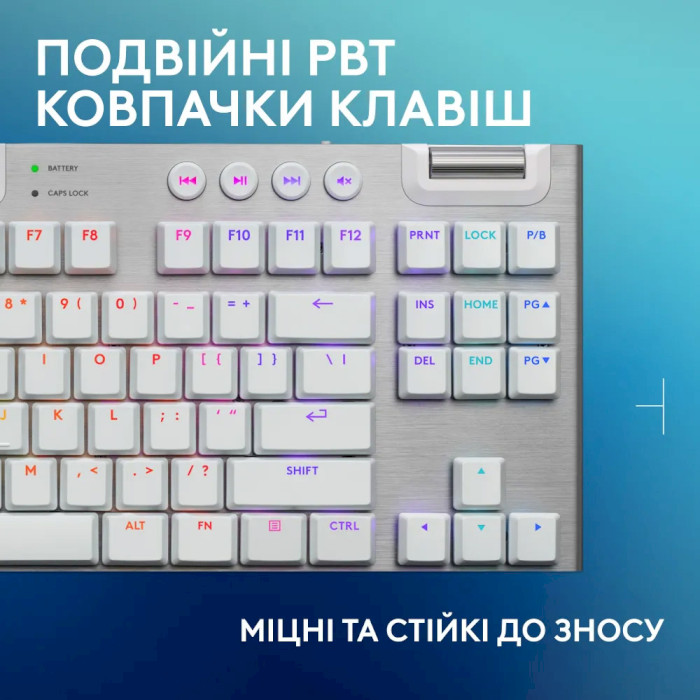 Клавиатура беспроводная LOGITECH G915 X Lightspeed TKL Wireless Gaming Keyboard Tactile White (920-012737)