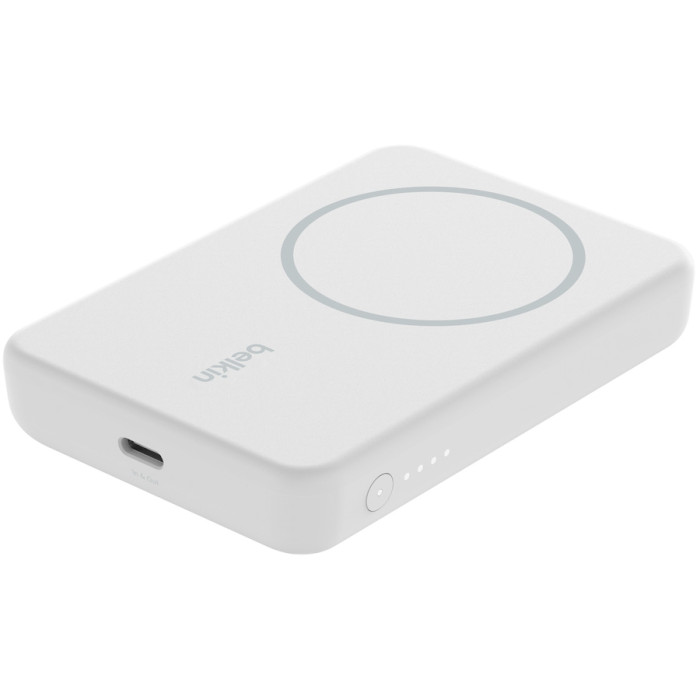 Повербанк MagSafe BELKIN BoostCharge Magnetic Wireless Power Bank 5K + Stand 5000mAh White (BPD004BTWT)