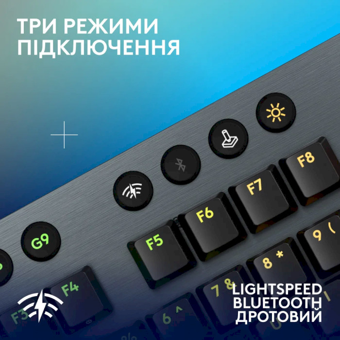 Клавіатура бездротова LOGITECH G915 X Lightspeed Wireless Gaming Keyboard Clicky Black (920-012709)