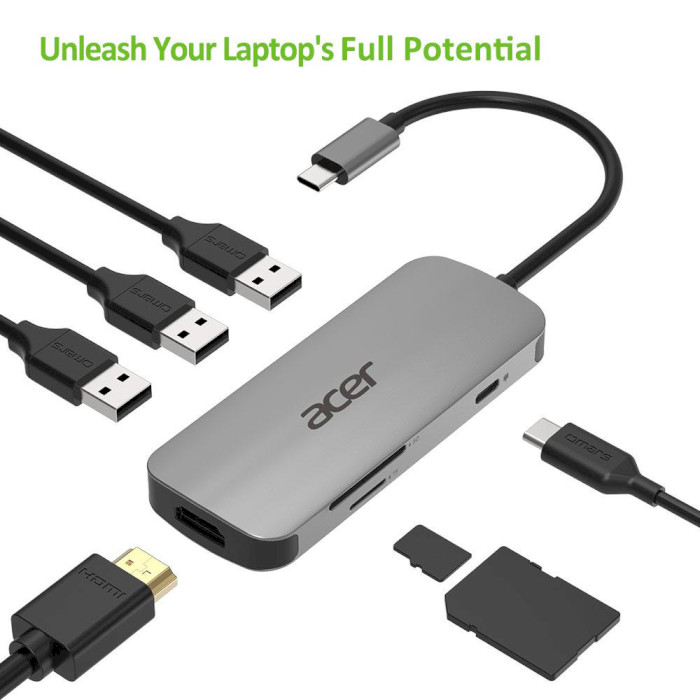 Порт-репликатор ACER 7-in-1 Type-C Dongle (HP.DSCAB.018)