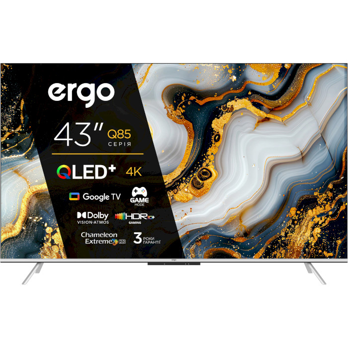 Телевизор ERGO 43" QLED 4K 43JUQ85 Silver