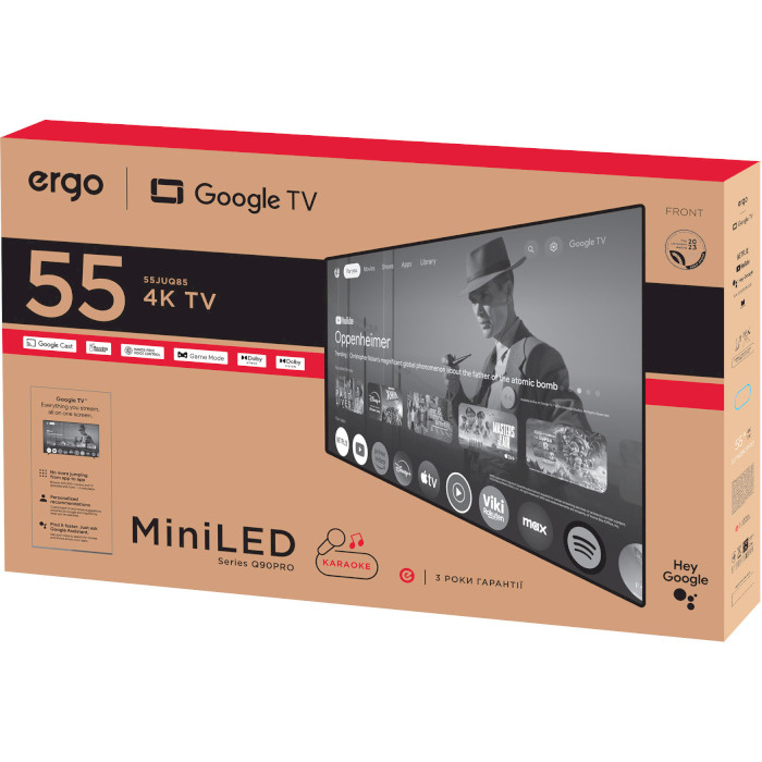 Телевизор ERGO 55" miniLED 4K 55MQ90PRO Titanium