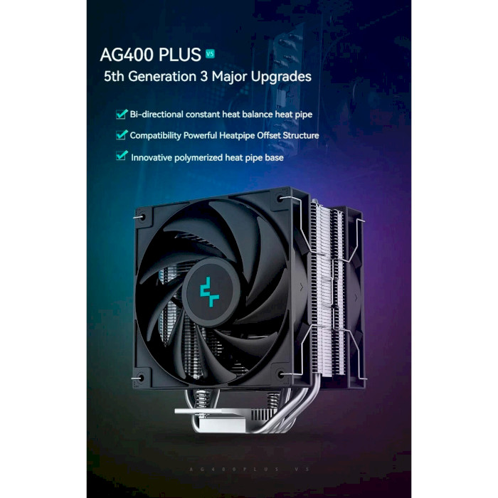 Кулер для процесора DEEPCOOL AG400 Plus (R-AG400-BKNNMD-G)