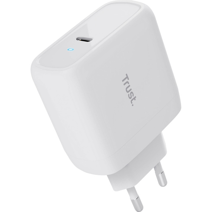 Зарядний пристрій TRUST Maxo 65W 1xUSB-C Charger White w/Type-C to Type-C cable (25139)