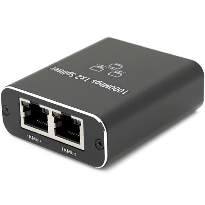 Розгалужувач порту локальної мережі VOLTRONIC RJ-45 Splitter 1 to 2 Black