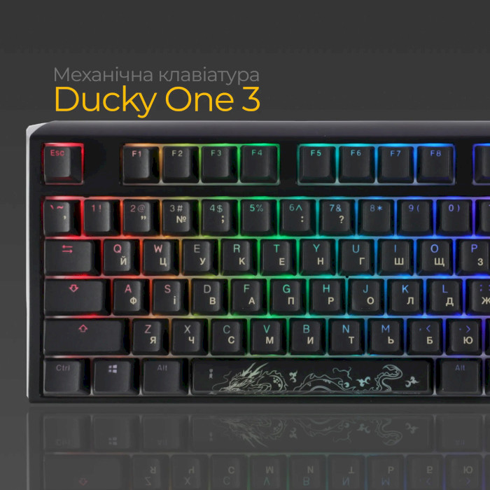 Клавіатура DUCKY One 3 TKL Cherry MX Speed Silver RGB UA Black (DKON2187ST-PUAPXCLAWSC1)