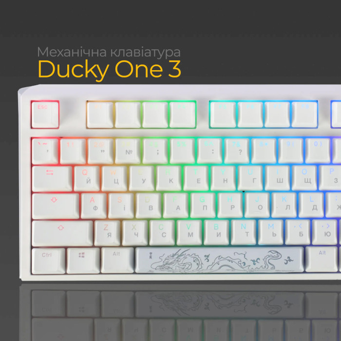 Клавіатура DUCKY One 3 TKL Cherry MX Speed Silver RGB UA White (DKON2187ST-PUAPXPWWWSC1)