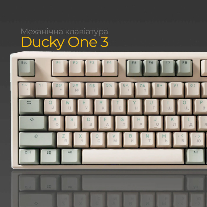 Клавіатура DUCKY One 3 TKL Cherry MX Speed Silver UA Matcha Cream (DKON2187-PUAPXMAEGGC1)