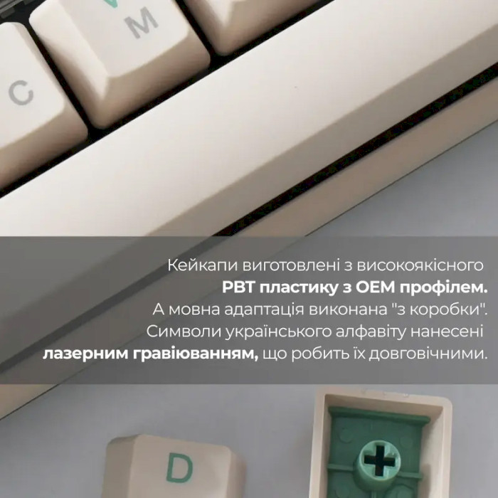 Клавіатура DUCKY One 3 TKL Cherry MX Speed Silver UA Matcha Cream (DKON2187-PUAPXMAEGGC1)