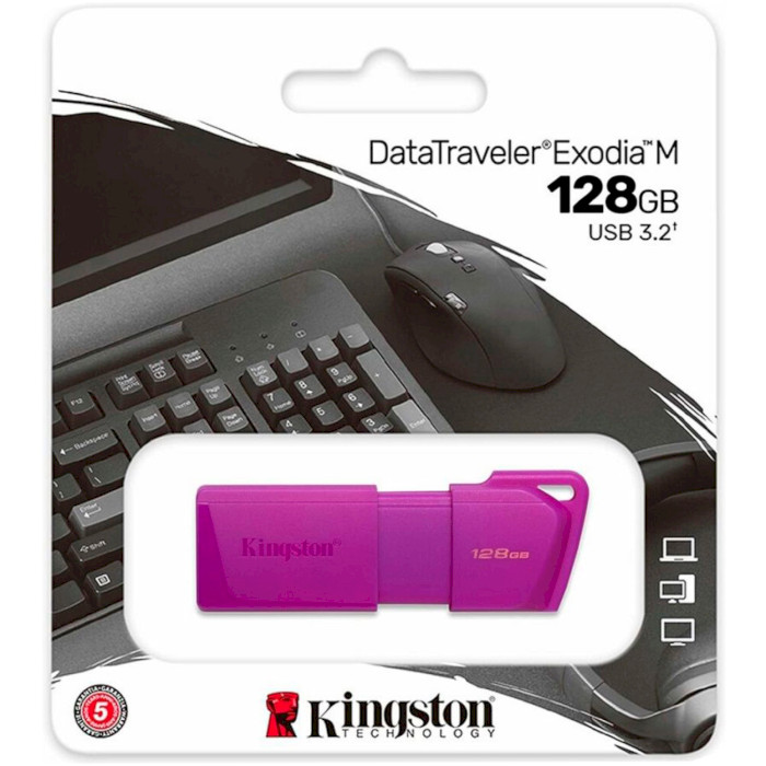 Флешка KINGSTON DataTraveler Exodia M USB3.2 128GB Purple (KC-U2L128-7LN)