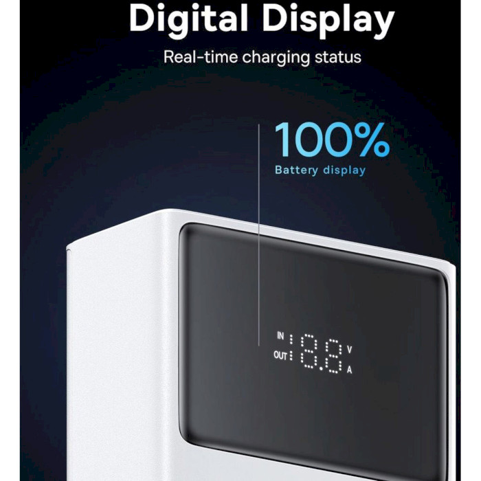 Повербанк BASEUS Star-Lord Digital Display Fast Charge Power Bank 65W 30000mAh White (P10022908213-00)