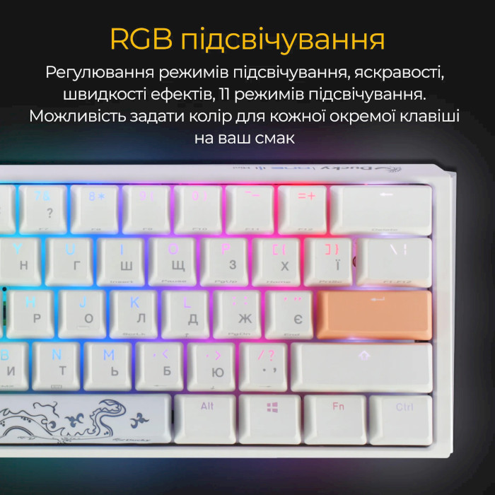 Клавиатура DUCKY One 3 Mini Cherry MX Brown Switch RGB UA White (DKON2161ST-BUAPXPWWWSC1)