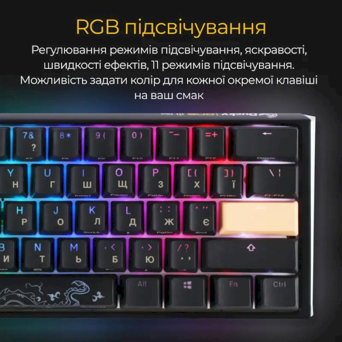 Клавиатура DUCKY One 3 Mini Cherry MX Red RGB UA Black (DKON2161ST-RUAPXCLAWSC1)