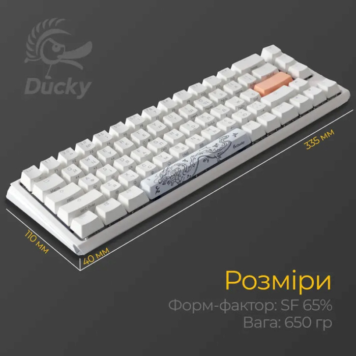 Клавиатура DUCKY One 3 SF Cherry MX Red RGB UA White (DKON2167ST-RUAPXPWWWSC1)