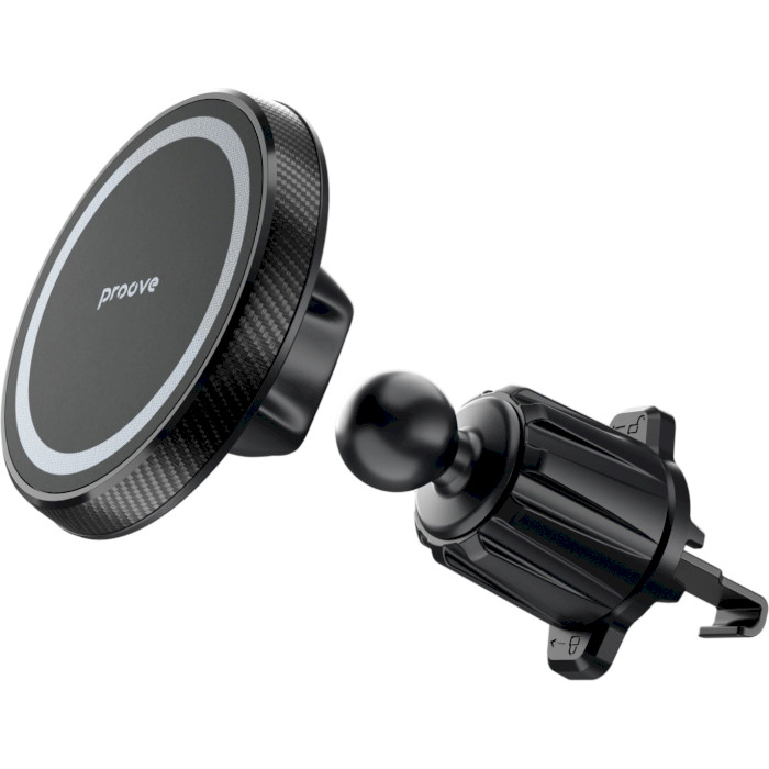 Автотримач для смартфона PROOVE Carbon Magnetic Air Outlet Car Mount Black