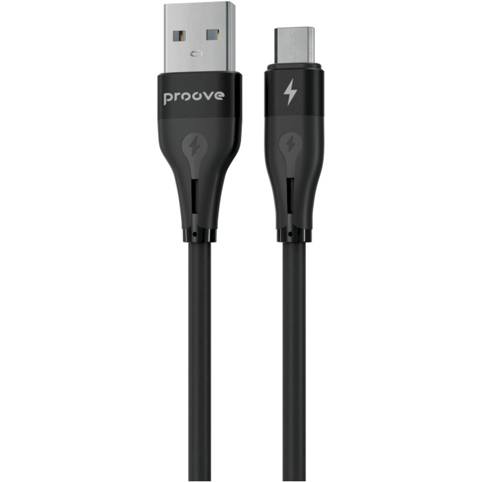 Кабель PROOVE Soft Silicone USB-A to Micro-USB 2.4A 1м Black