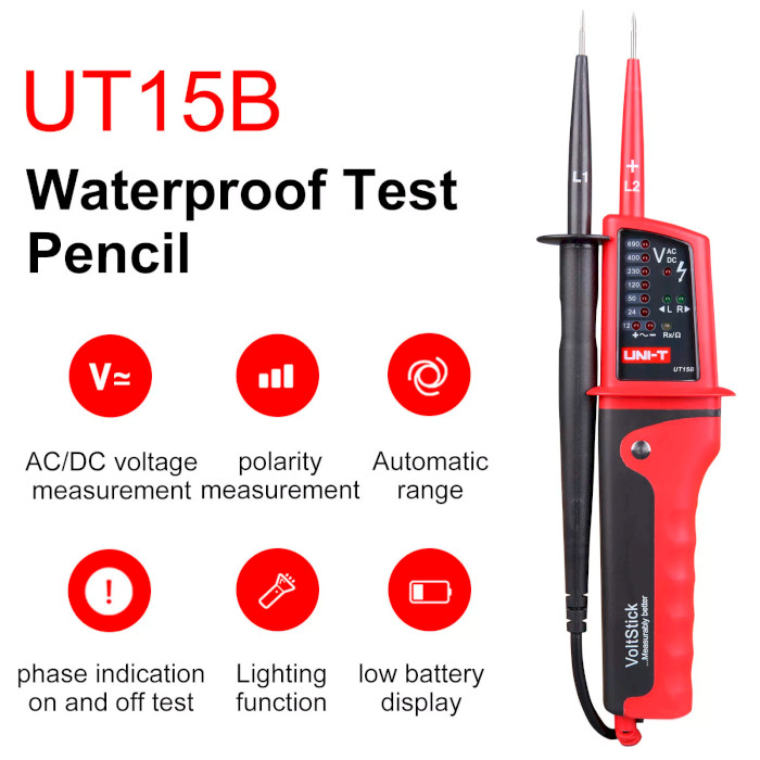 Тестер напруги UNI-T UT15B 12-690V 275mm