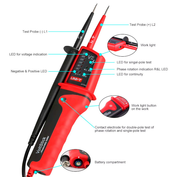 Тестер напруги UNI-T UT15B 12-690V 275mm