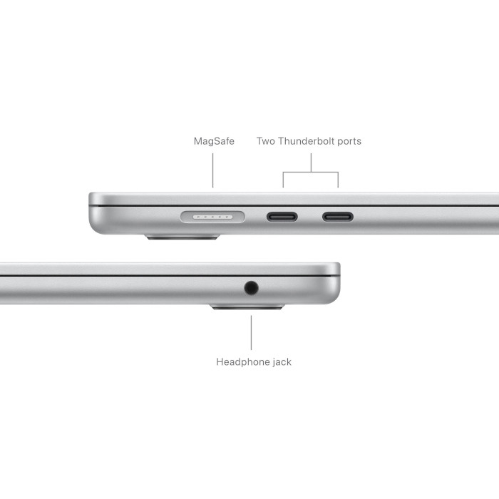 Ноутбук APPLE A3114 MacBook Air M3 15" 16GB/256GB Silver (MC9E4UA/A)