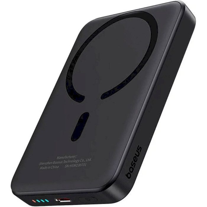 Повербанк MagSafe BASEUS Magnetic Mini Air Wireless Fast Charge Power Bank 20W 10000mAh Black (P10059001113-00)