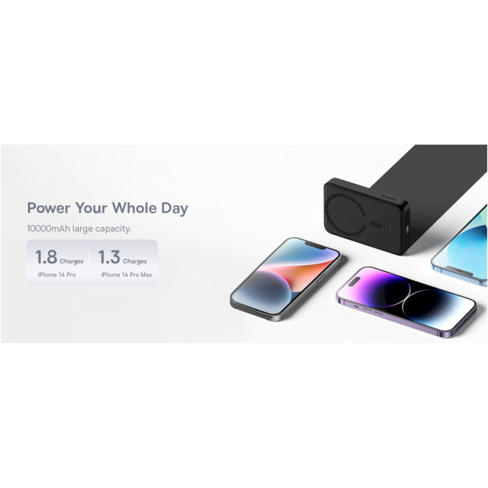 Повербанк MagSafe BASEUS Magnetic Mini Wireless Fast Charge Power Bank 30W 10000mAh Black (PPCX110201)