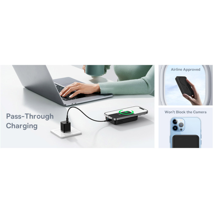 Повербанк MagSafe BASEUS Magnetic Mini Wireless Fast Charge Power Bank 30W 10000mAh Black (PPCX110201)