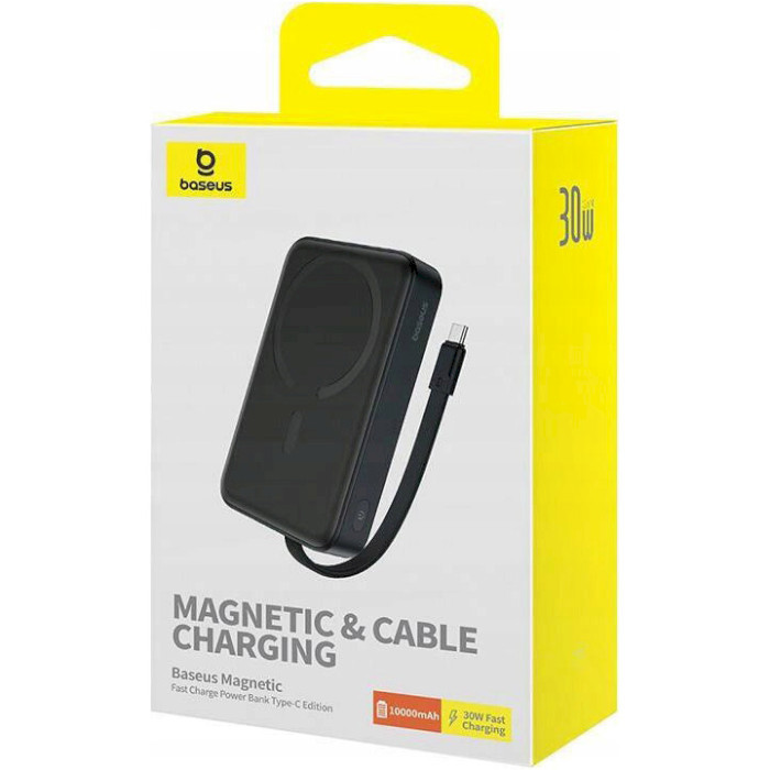 Повербанк MagSafe BASEUS Magnetic Mini Wireless Fast Charge Power Bank Type-C Edition 30W 10000mAh Cluster Black (P1002210B113-00)