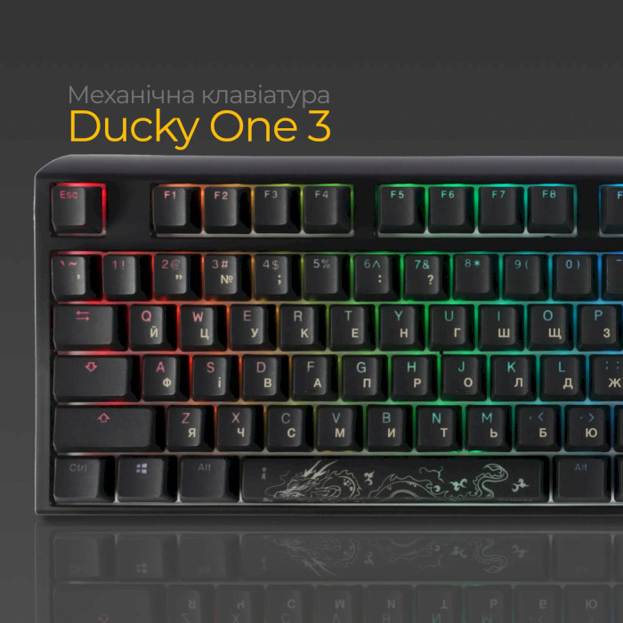 Клавіатура DUCKY One 3 Cherry MX Blue RGB UA Black (DKON2108ST-CUAPXCLAWSC1)