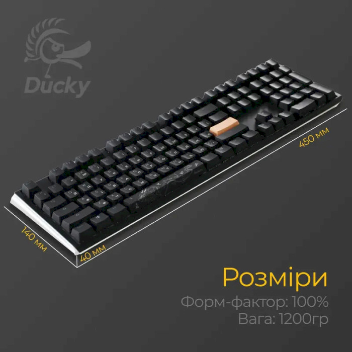 Клавіатура DUCKY One 3 Cherry MX Blue RGB UA Black (DKON2108ST-CUAPXCLAWSC1)