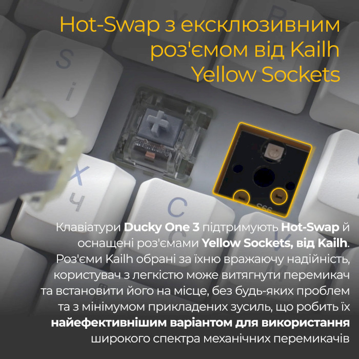 Клавиатура DUCKY One 3 Cherry MX Blue RGB UA White (DKON2108ST-CUAPXPWWWSC1)