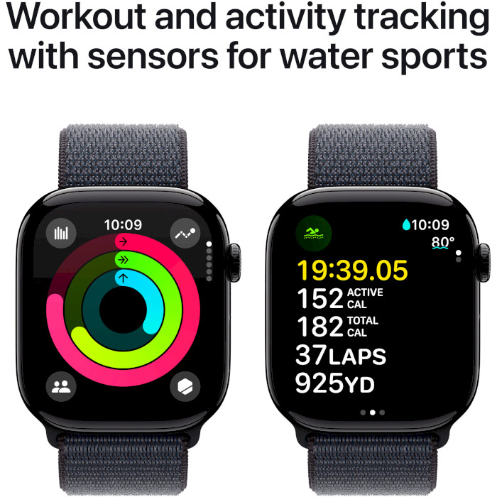 Смарт-годинник APPLE Watch Series 10 GPS 46mm Jet Black Aluminum Case with Ink Sport Loop (MWWR3QH/A)