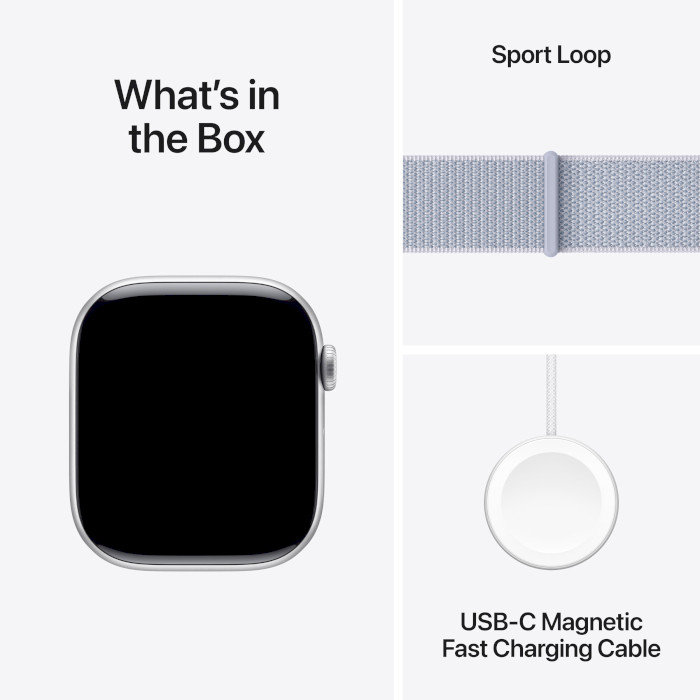 Смарт-годинник APPLE Watch Series 10 GPS 46mm Silver Aluminum Case with Blue Cloud Sport Loop (MWWN3QH/A)