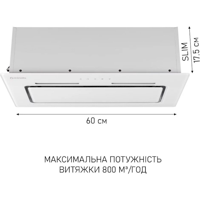 Вытяжка MINOLA HBI 6473 WH GLASS 800 LED Line