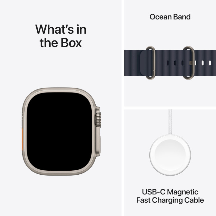 Смарт-годинник APPLE Watch Ultra 2 GPS + Cellular Natural Titanium Case with Navy Ocean Band (MX4D3UL/A)