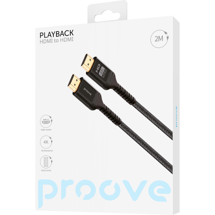 Кабель PROOVE PlayBack 4K@60Hz HDMI v2.0 2м Black (DCP220003601)